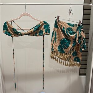 SHEIN Tropical Leaf Print Bikini Set